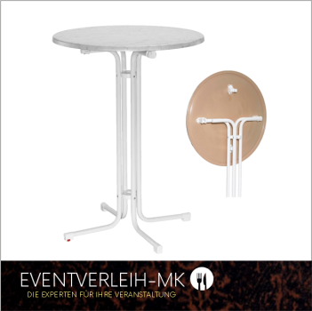 Stehtisch weiß/granit - FÜR CA. 6-8 PERSONEN